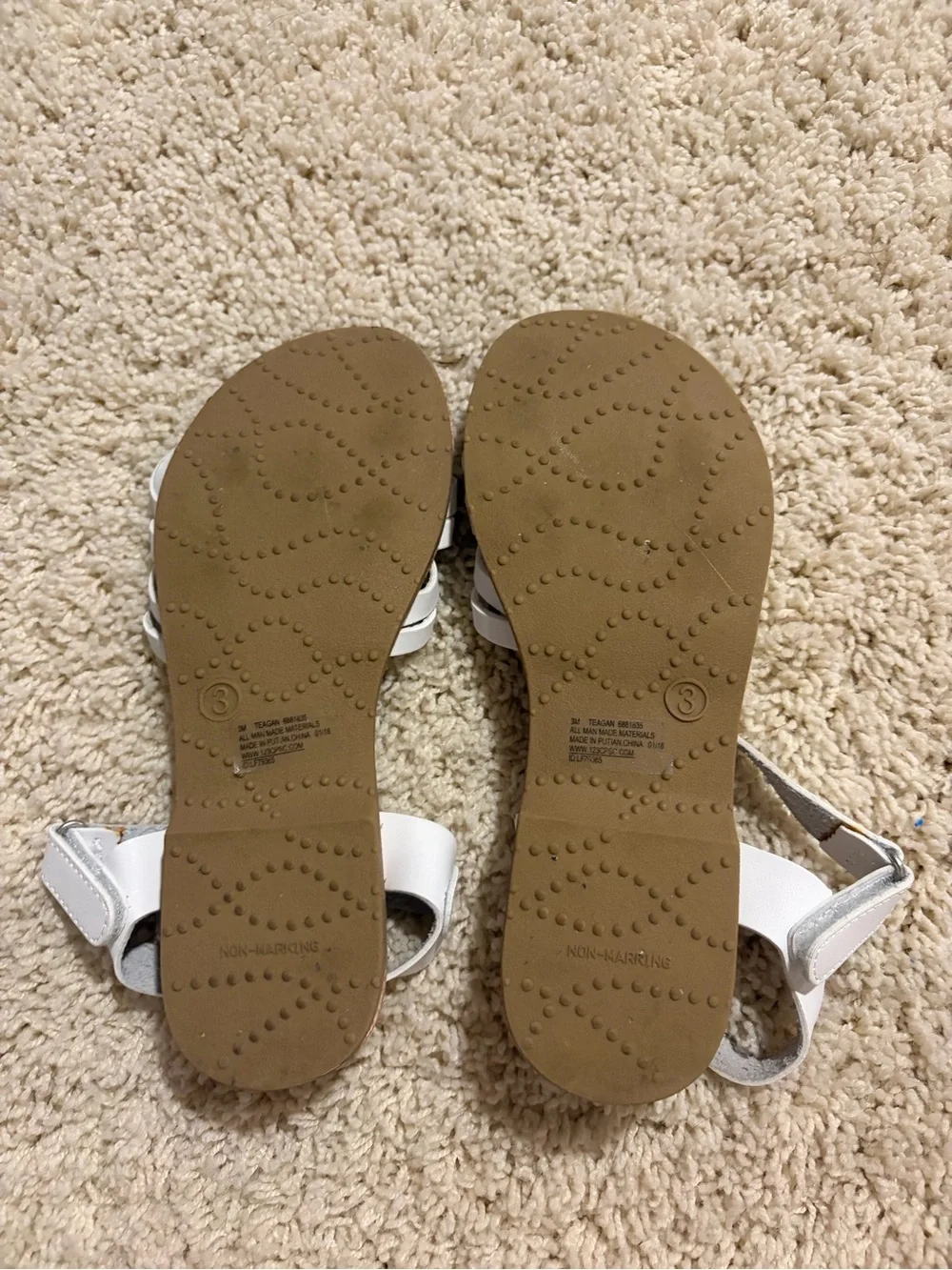 Girls White Braided Ankle-Strap Sandals
